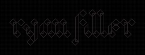 outline of full logo overlaid on a grid system showing uniform alignment for all the shapes
